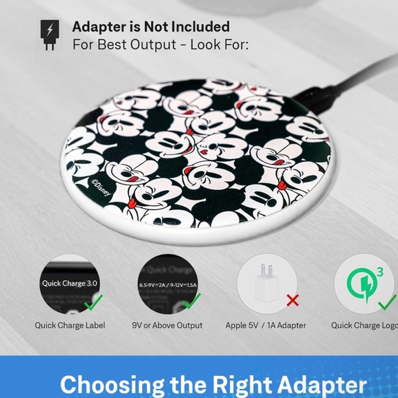 Disney Mickey Mouse Wireless Charging Pad- Wireless Charging Station - Picture 6 of 6